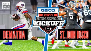 On august 24th no. 20 dematha traveled to california play 4 st. john
bosco as part of the geico high school football kickoff event. game
was playe...