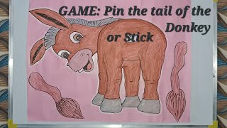 Pin the tail of the Donkey fun game 🤣🤣. with my Super Cute Kids. #funnyvideo #fungame