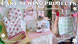 Sewing Cute Things for my Kitchen 🍓🪿 3 easy projects to make this summer!