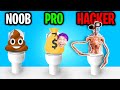 Can We Go NOOB vs PRO vs HACKER In TOILET GAMES 3D!? (FUNNY APP GAME!!)