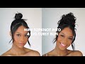 How to curly topknot  cami clipin bun extension  insert name here