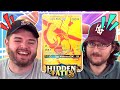 2 dummies hanging out opening Hidden Fates Pokemon cards