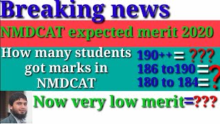 NMdcat 2020 expected merit and how much students got 180 to 190 plus marks