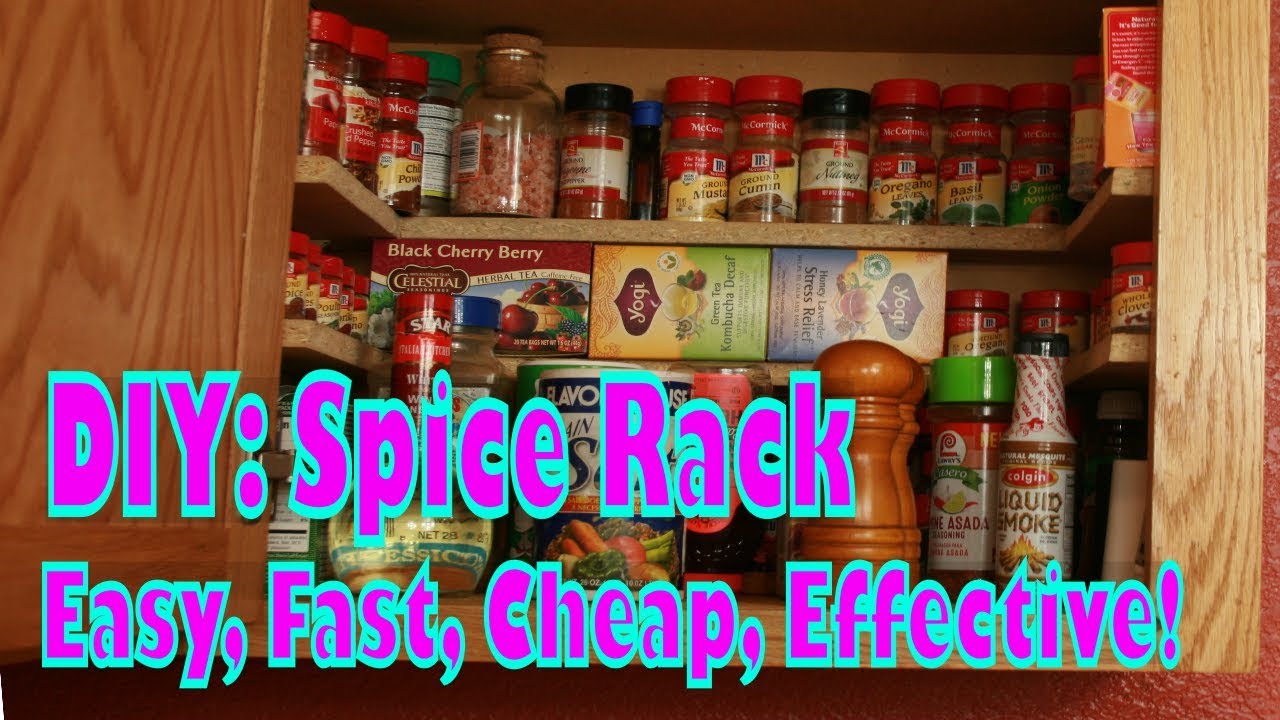 DIY Cupboard Spice Rack Organizer. Cheap Kitchen Hack DIY - YouTube