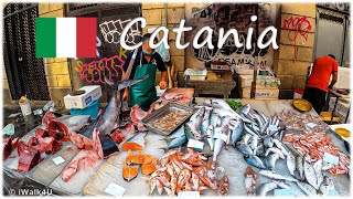 🇮🇹 Catania Italy Sicily Fish Market Walk 4K  🏙 4K Walking Tour ☀️ 🇮🇹 (Sunny Day)