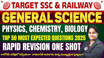 General Science Rapid Revision 2025 | Physics, Chemistry, Biology | SSC, RRB, Police & Other Exams