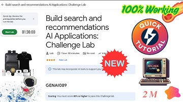 Build search and recommendations AI Applications: Challenge Lab | GENAI089| #qwiklabs #genai