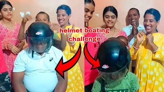 helmet beating challenge funny game with family ll Mita Tapan family game