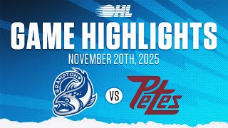 OHL Highlights: Brampton Steelheads @ Peterborough Petes Nov. 20, 2025