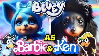 BLUEY Pups as BARBIE and KEN | Ai Animation Kingdom