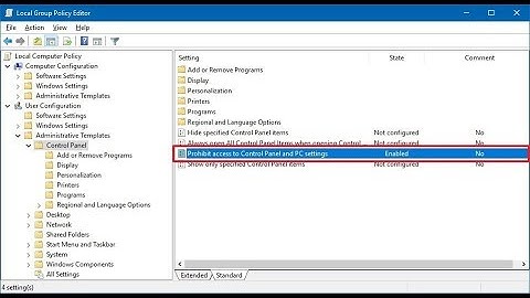 How To Disable Access to Control Panel in Windows 10