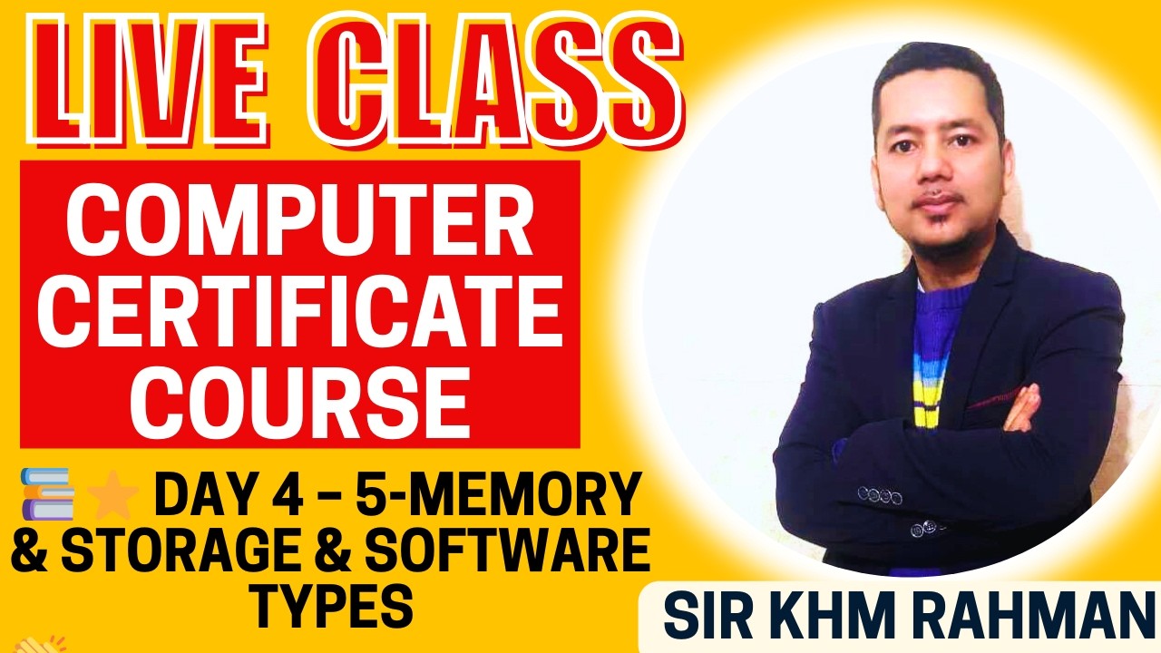 ⭐ DAY 4 – 5-MEMORY & STORAGE & SOFTWARE TYPES #ccc #cccclasses #ccconline  #cccliveclass