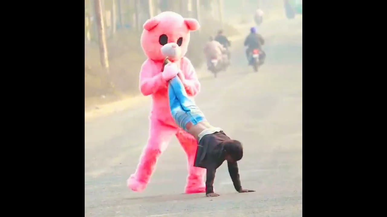 Funny Pink Teddy | Mr Comedy racerBTS