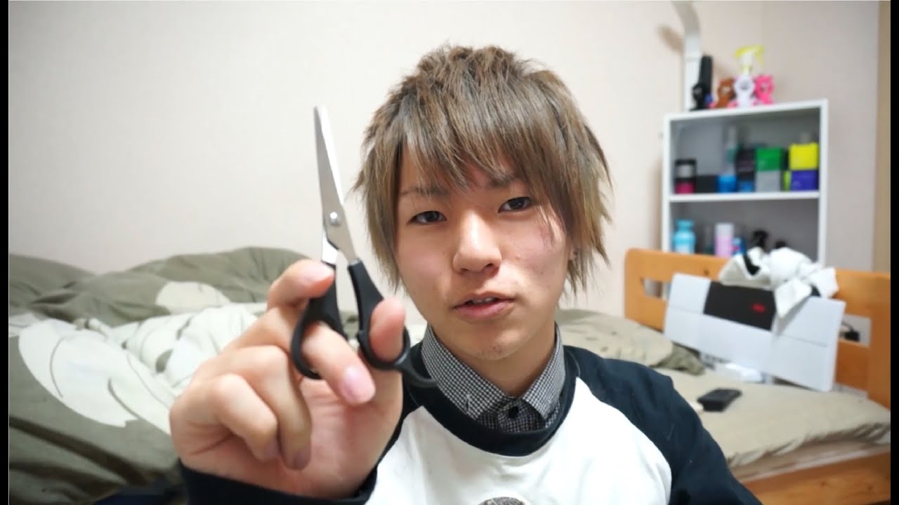 普通のハサミだけで髪を切るとこうなる Hair Cut By Myself Youtube