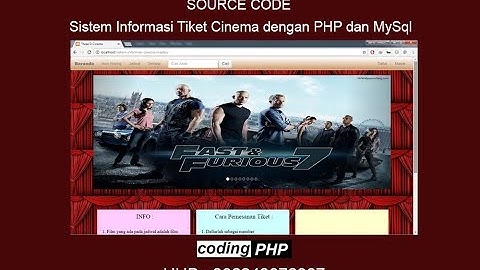 Sistem Informasi Tiket Cinema dengan PHP dan MySQL