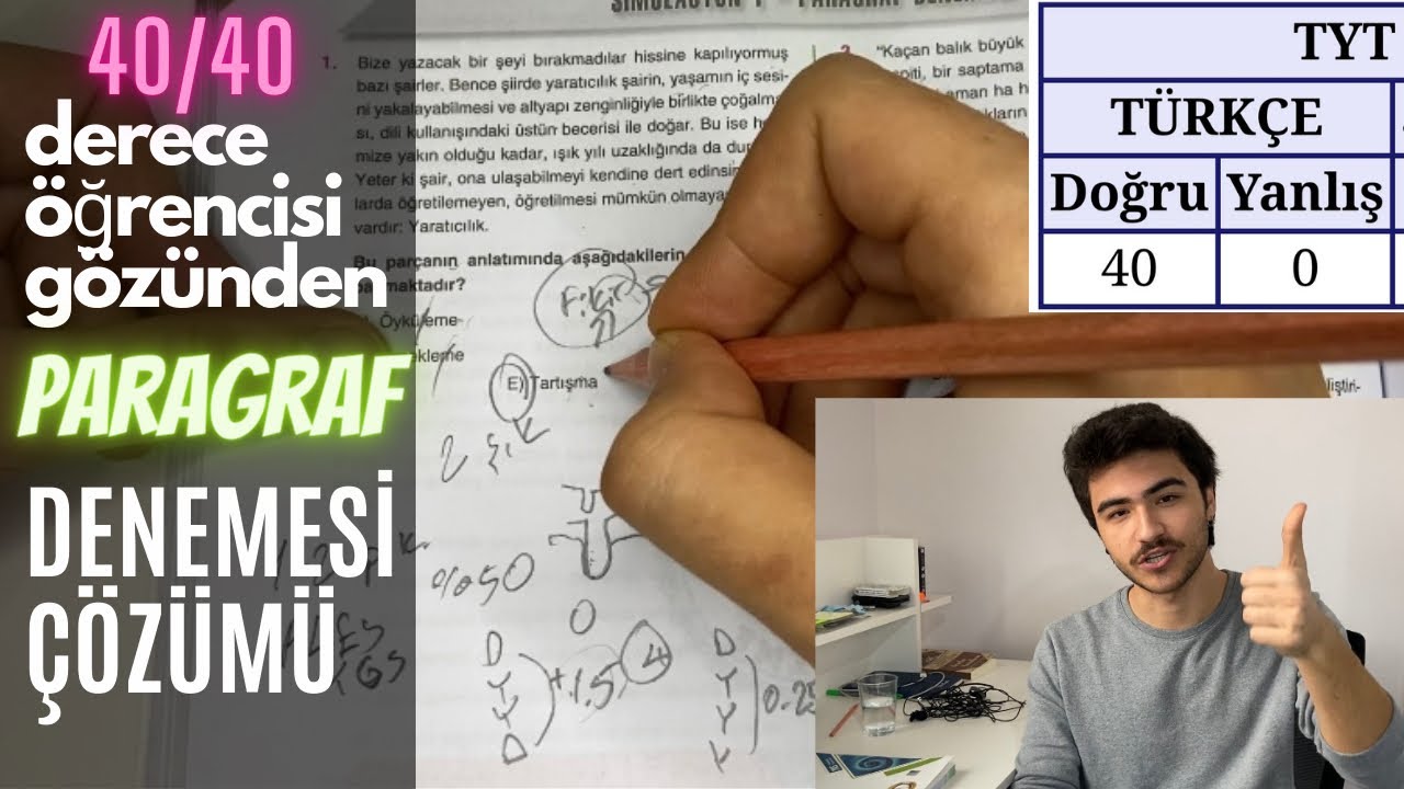 FULLEYEN Derece Öğrencisi PARAGRAF Denemesi Çözüyor #yks
