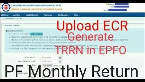 How to file ECR / return in EPFO /TRRN