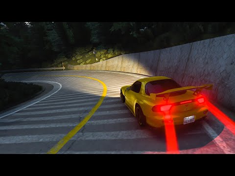 Drifting down Mt. Akagi in a FD RX-7 (Initial Unity)