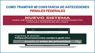COMO SACAR O TRAMITAR MI CONSTANCIA DE ANTECEDENTES PENALES FEDERALES POR INTERNET 2025