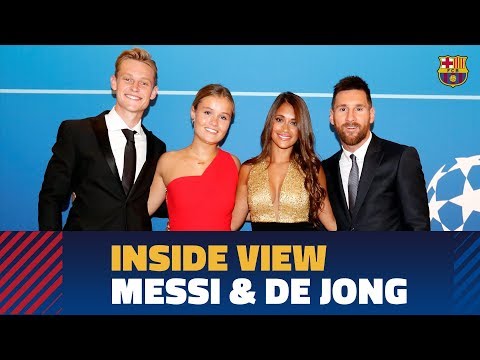 [BEHIND THE SCENES] Messi & de Jong receive awards from UEFA