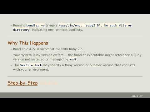 How to Install Compatible bundler Versions for Ruby 2.5 with asdf on Ubuntu