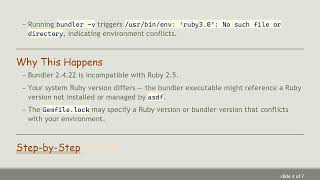 Information How to Install Compatible bundler Versions for Ruby 2.5 with asdf on Ubuntu Guide