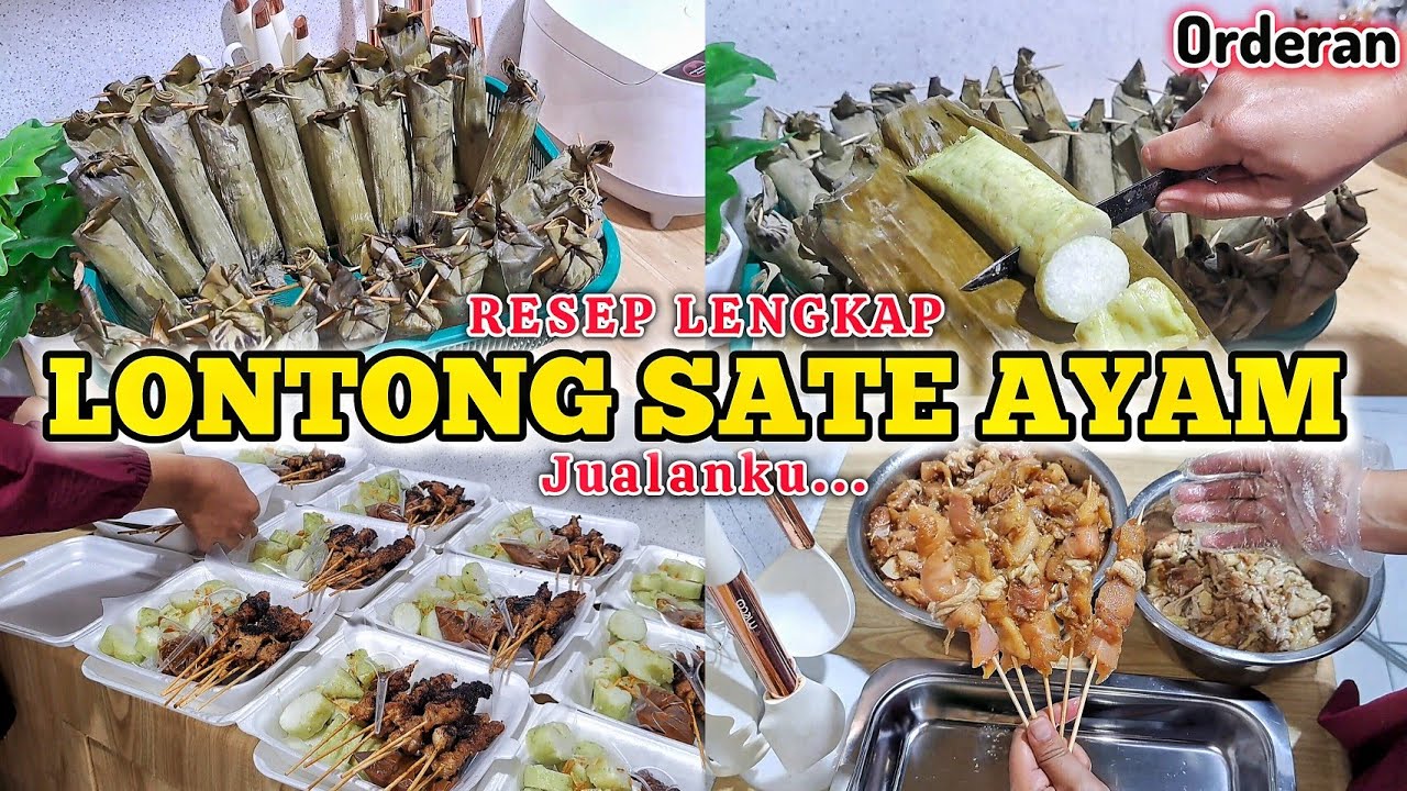 ORDERAN LONTONG SATE AYAM/TIPS&TRIK LONTONG TIDAK MUDAH BASI//BIKIN BUMBU SATE PAKE BLENDER MECOO