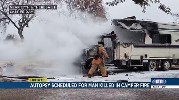 Autopsy scheduled for man killed in north Lincoln camper fire