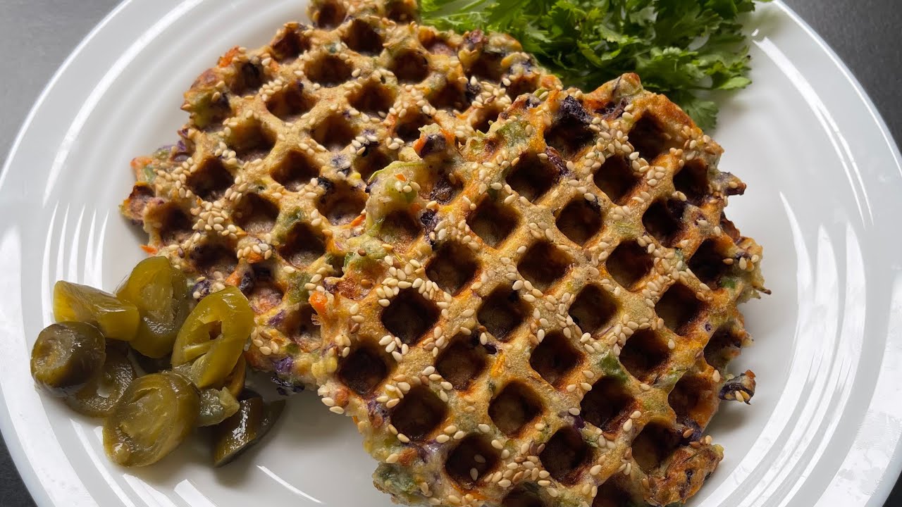 Glutenfree Protein Rich Savory Waffle Recipe Eggless Waffle Recipe Veggie Waffle Millet