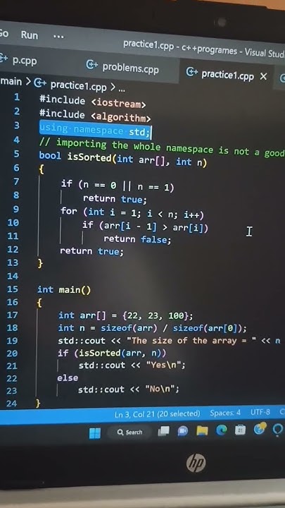 using namespace std; #cpp #programming #code #dsa #namespace - YouTube