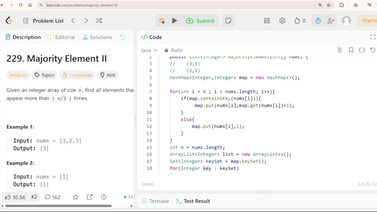Majority Element II | LeetCode 229 Java Solution | Coding Interview Prep in Hindi 