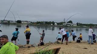 cape cod canal! fishermen fishing for striper