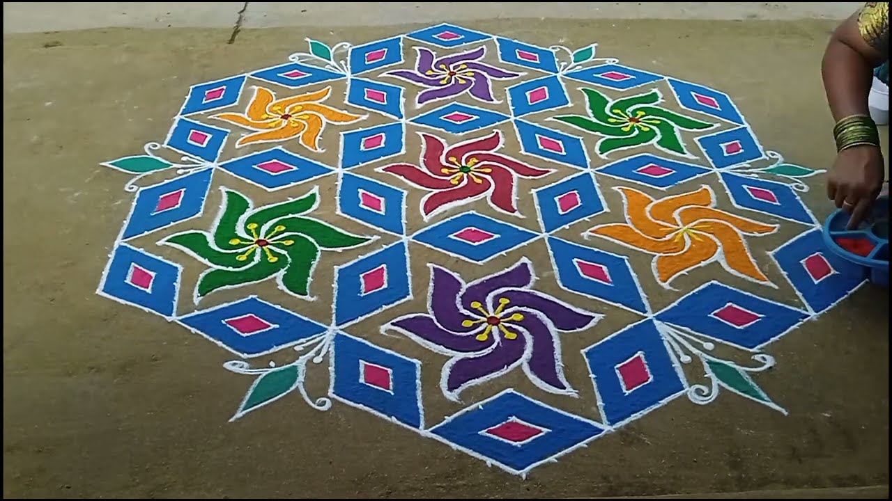 Festival 31+16 dots.special easy and beautiful big rangoli design/ easy rangoli design/