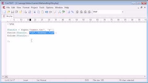 Beginner PHP Tutorial - 79 - File Handling: Appending a File