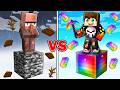 AVARITIA VS BEDROCK ONE BLOCK IN MINECRAFT!!