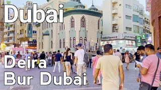 Dubai 4K Old Town, Bur Dubai, Abra Creek Crossing, Dubai Gold Souk Deira Walking Tour 🇦🇪
