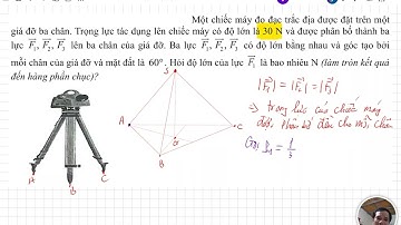 Một chiếc máy đo đạc trắc địa được đặt trên một giá đỡ ba chân. Trọng lực tác dụng lên chiếc máy có