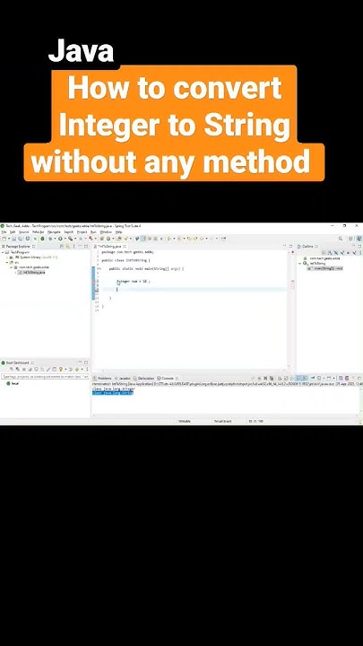How to convert Integer to String without any method in java 👍 #java # ...