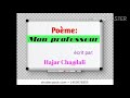 Poème Mon Professeur 