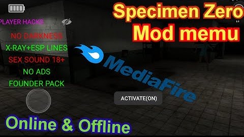 Specimen Zero Mod Menu VIP New Updated 2021