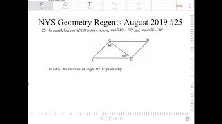 NYS geometry regents August 2019 question 25