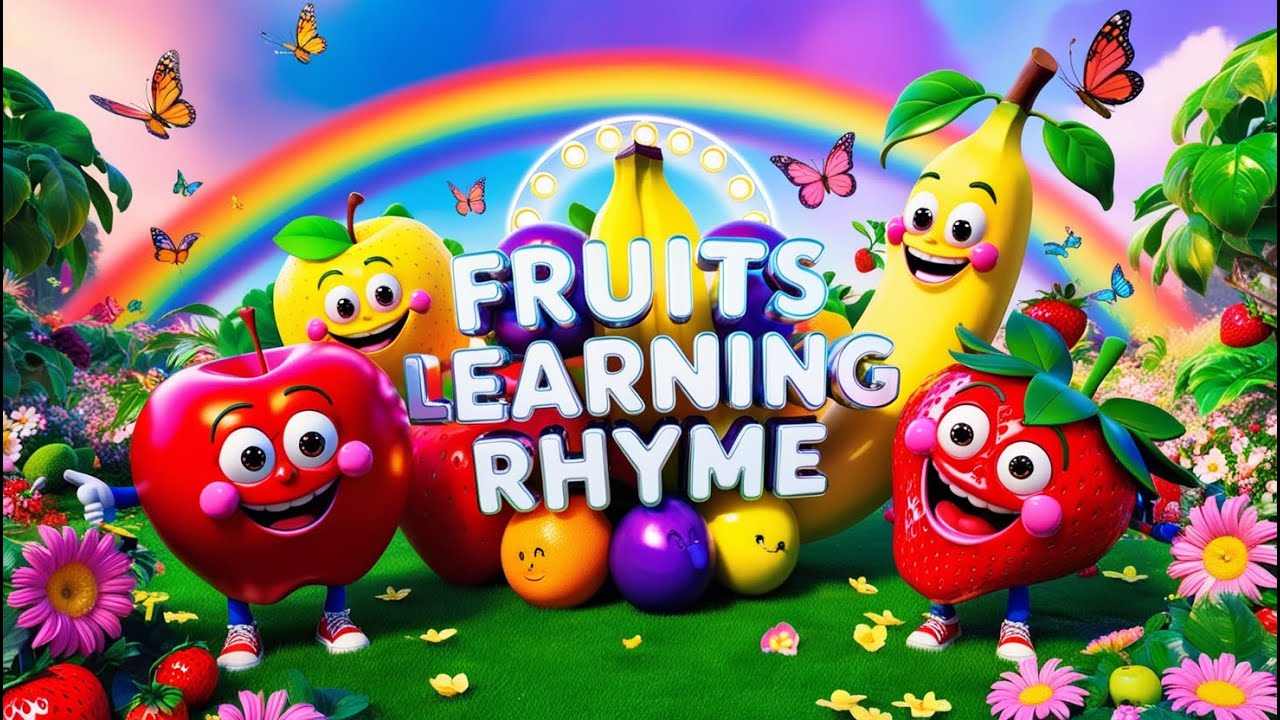 Fruits Learning Song for Kids | Fun Cartoon Rhymes for Children | Learn ...