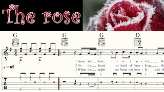 Video thumbnail of "THE ROSE | BETTE MIDLER | TAB & Sheet music | Acoustic Guitar Lesson | + Backing track"