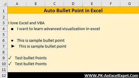Excel Tip: Auto Bullet Points in Excel