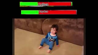 Brothers Fighting Over Toy Cars With Healthbars