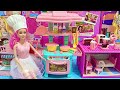 Unboxing Barbie Princess Kitchen Cooking &amp; Bedroom Toys Review | ASMR