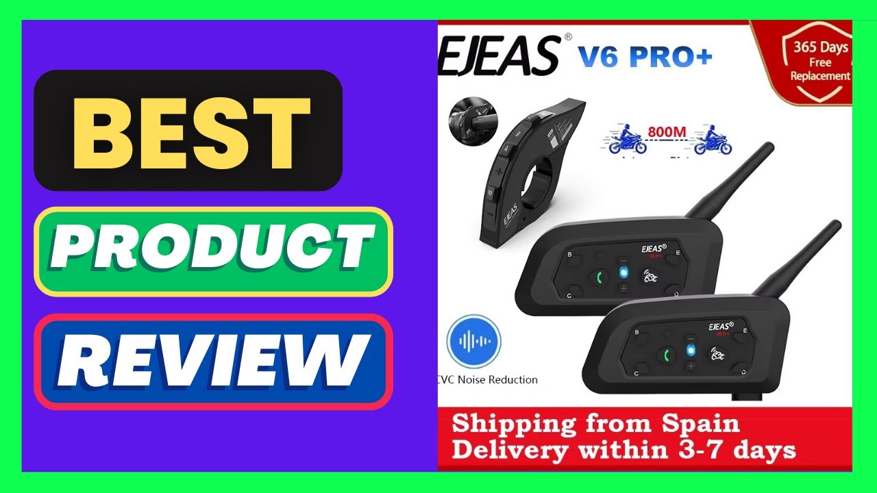 EJEAS V6 PRO+ Motorcycle Helmet Intercom Bluetooth Headset Support