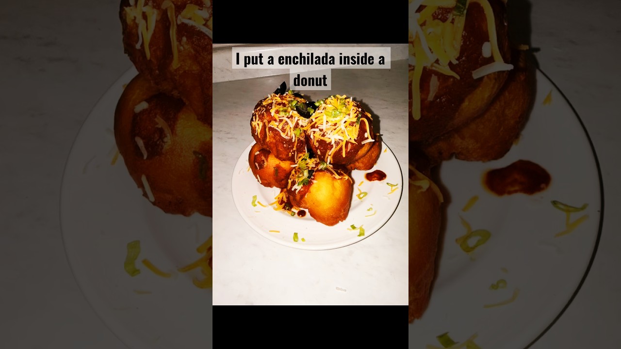 I Put an Enchilada INSIDE a Donut?! 😳🌋🔥 #Shorts #enchilada #donut #fyp