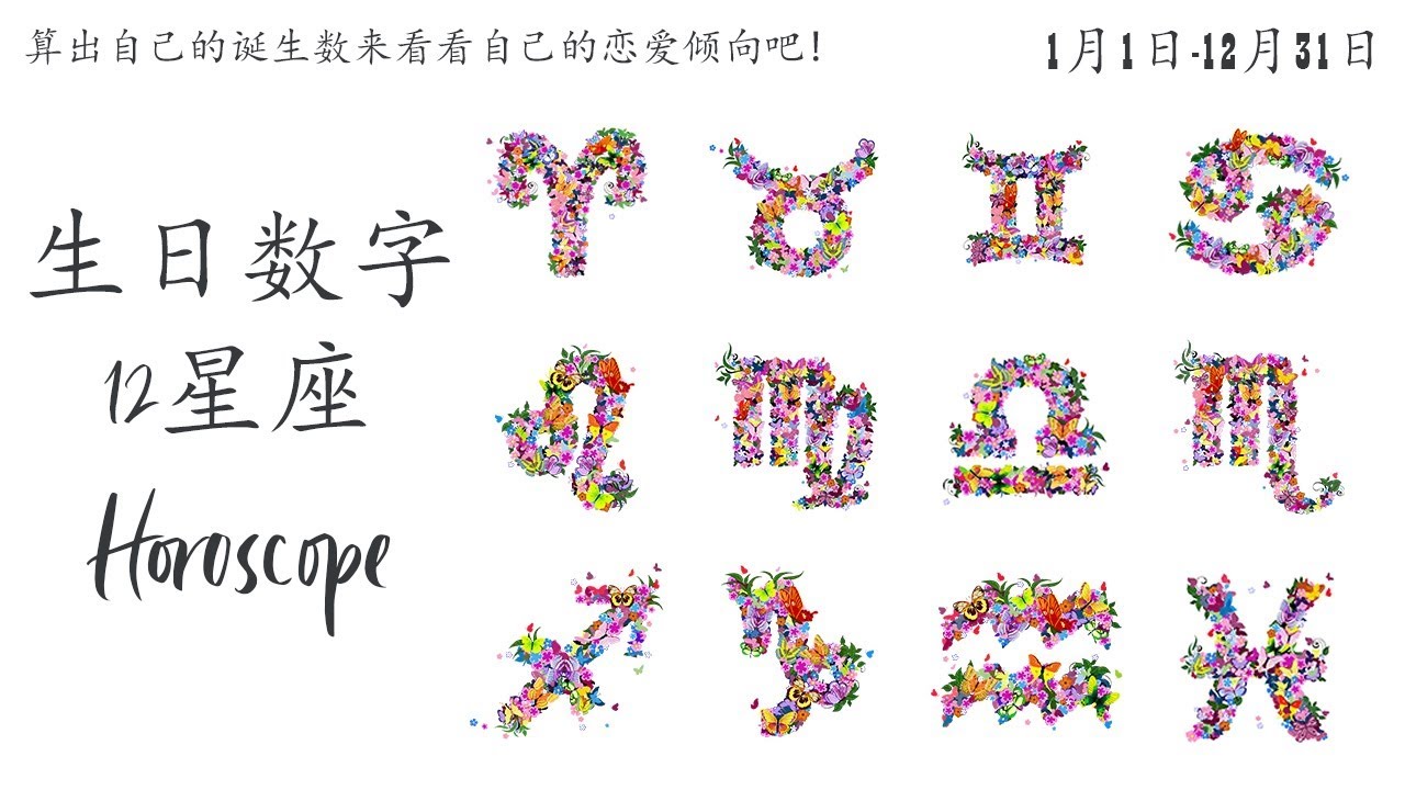 12星座生日數字恋爱系列 生日密码 Youtube