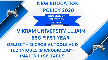 Vikram University Ujjain B.Sc 1st Year Sub–Microbial Tool (Microbio) (Major-II) Syllabus #viralvideo